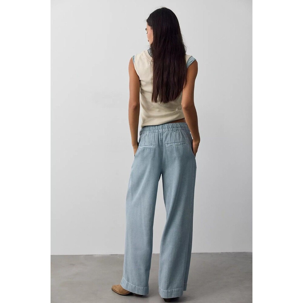 Free People Women's Tidal Moon Low-Rise Pull-On Trouser Pants Wide-Leg L 291207 - Picture 3 of 8
